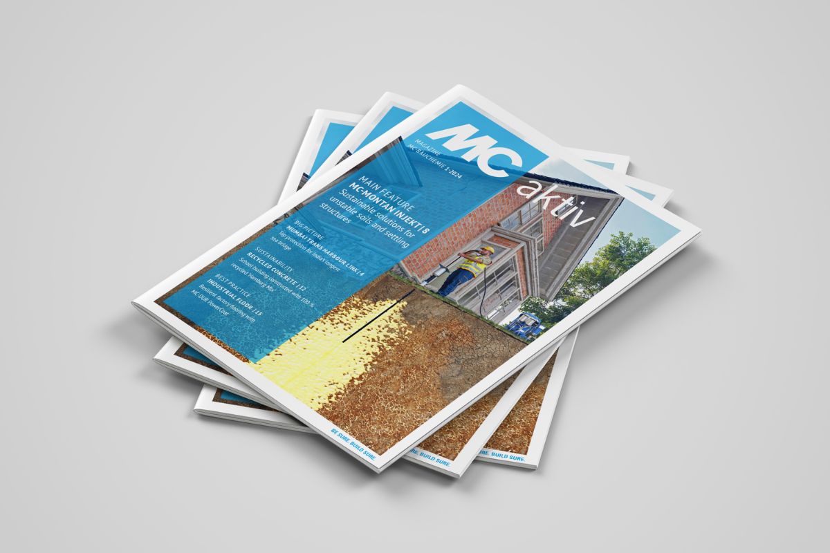 The first issue in 2024 of our customer magazine MC aktiv focuses on MC-Bauchemie's solutions for soil injection and slab lifting in industrial settings.